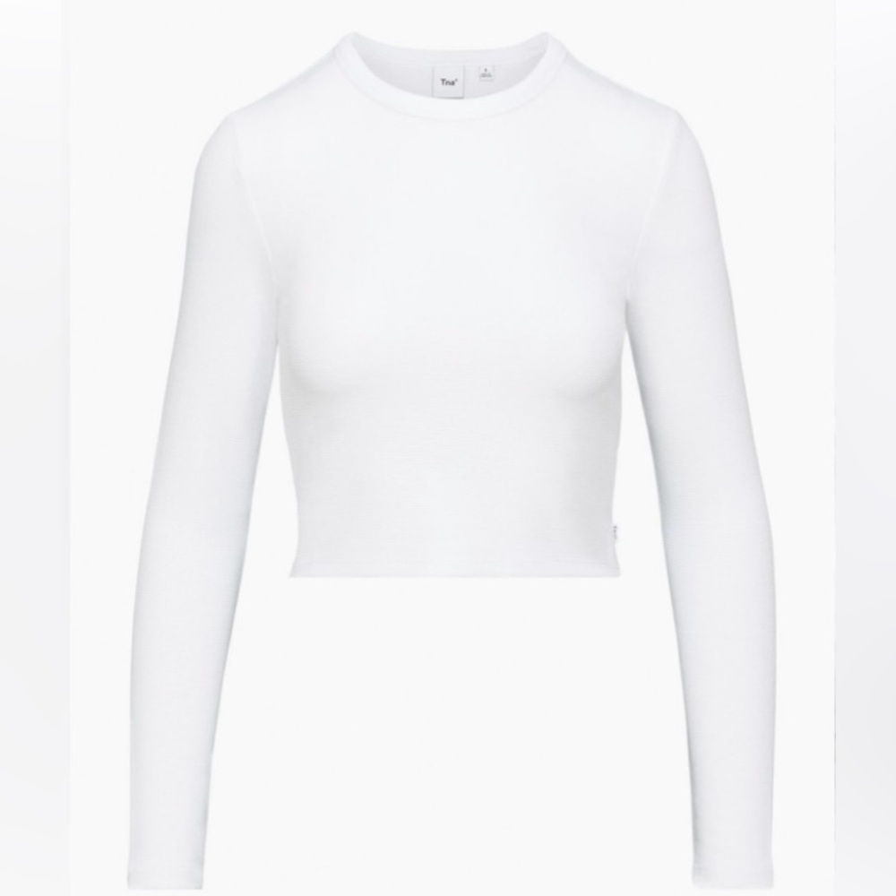 Aritzia TNA Glendale Waffle Long Sleeve - White